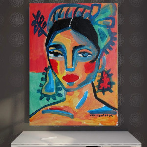 obraz ręcznie malowany portret kobiety hiszpanka