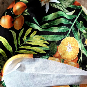 Czapka w akwarelowy motyw pomarańczy