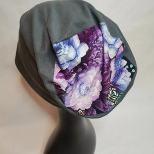 Czapka szaro liliowa