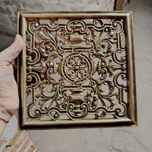 Kratka wentylacyjna lub do kominka z mosiadzu autorski wzor wlasny projekt -esy jasna