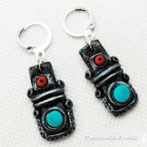 polymer clay kolczyki tybetańskie