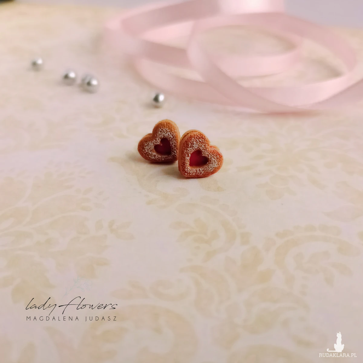 Kolczyki ciasteczka kocie oczka