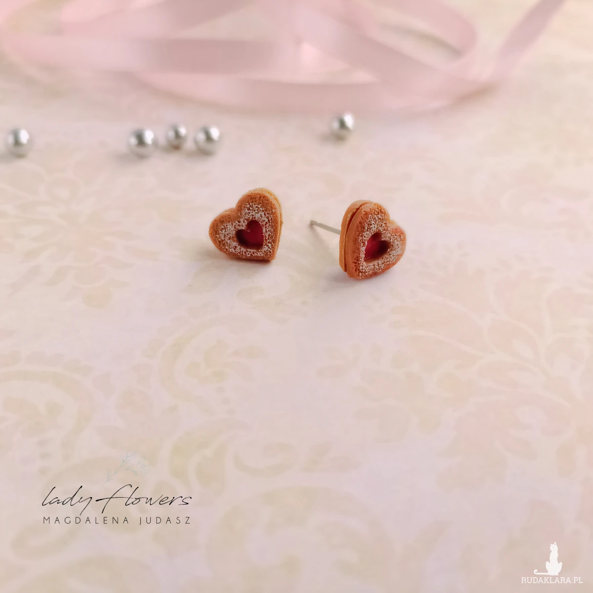 Kolczyki ciasteczka kocie oczka