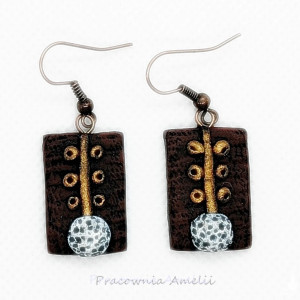 polymer clay kolczyki dziki czosnek