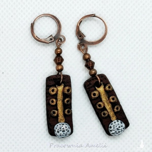 polymer clay kolczyki dziki czosnek 2