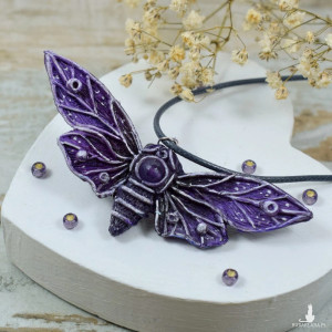 Duży wisiorek motyl z ametystem