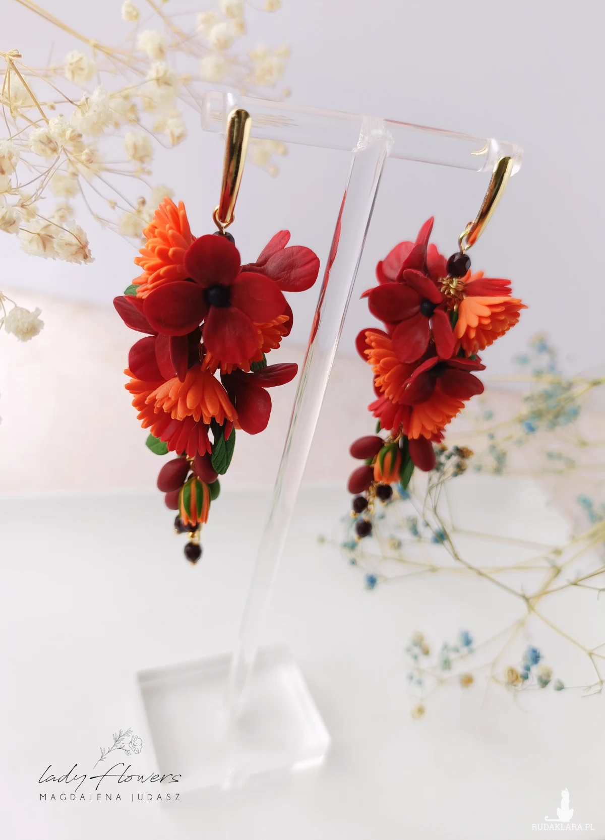 Eleganckie kolczyki w czerwonej kolorystyce