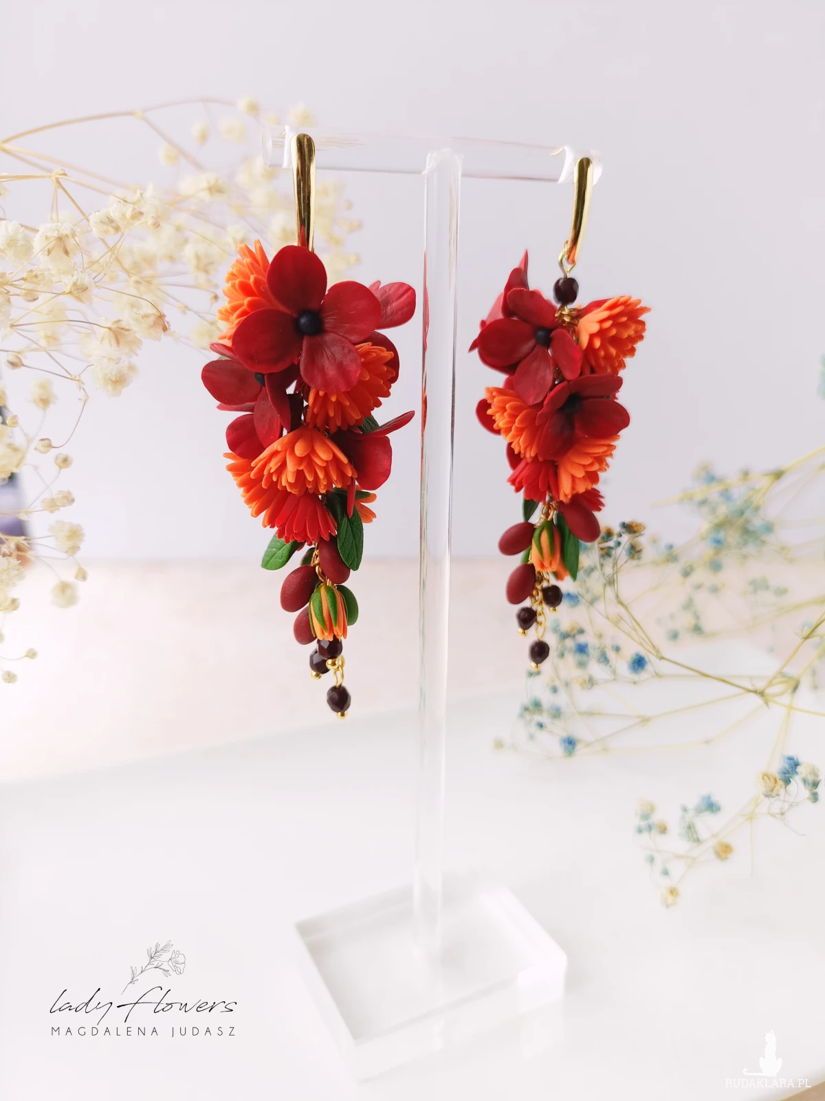 Eleganckie kolczyki w czerwonej kolorystyce