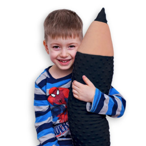 Kredka minky, ochraniacz, poduszka wałek, zagłówek dla dziecka, podłużna poduszka, duża kredka czarna