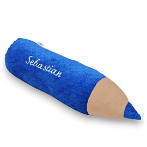 Kredka z haftem poduszka wałek, zagłówek dla dziecka, podłużna poduszka, duża kredka z imieniem haft