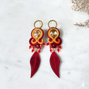 Kolczyki sutasz Autumn Leaves - czerwone