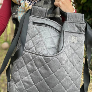 Torbo- plecak POKETÓWKA grafitowy połysk