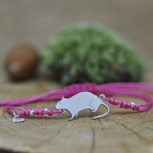 Szczur / Szczurek - bransoletka, srebro 925