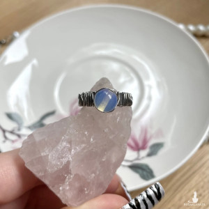 Pierścionek z opalitem STAL CHIRURGICZNA