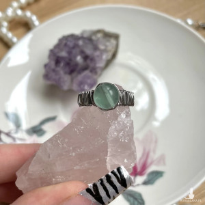 pierścionek regulowany FLUORYT, stal chirurgiczna, OCHRONA, INTUICJA