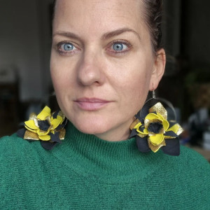 Kolczyki złociste maki lekkie