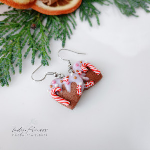 Kolczyki piernikowe serduszka