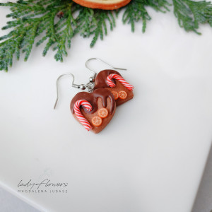 Kolczyki serduszka z piernika