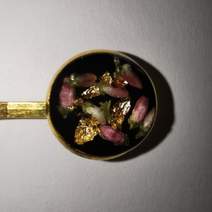 Wsuwka z kwiatami w żywicy, wrzosy, spinka, ozdoba do włosów