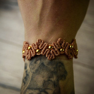 Bransoletka Hematyt. Mikro makrama.