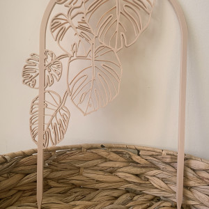 Podpora do roślin z liściem dekoracyjna podpórka beżowa