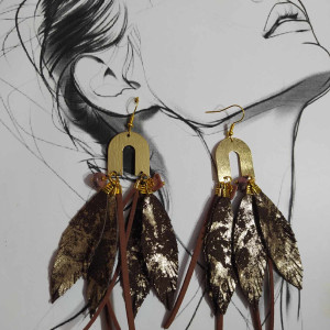 Kolczyki z włoskiej skóry boho