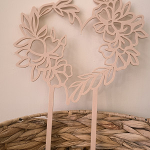 Podpora do roślin kwiatowe serce  beżowe