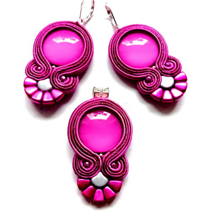 Komplet kolczyki+wisior sutasz Amarante