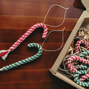 Zawieszka CZERWONA świąteczna, święta, choinka, na choinkę, Boże Narodzenie, Laska cukierkowa cukrowa, cukierek