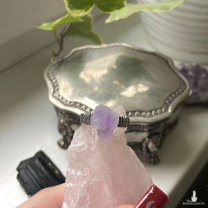 pierścionek AMETYST stal chirurgiczna