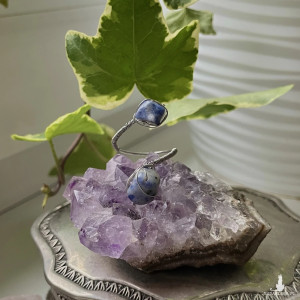 podwójny pierścionek SODALIT stal chirurgiczna