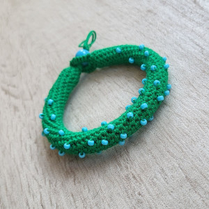 Bransoletka szydełkowa hoop green