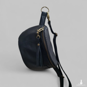 Nerka skórzana damska, czarna U'POLKA. Skóra naturalna