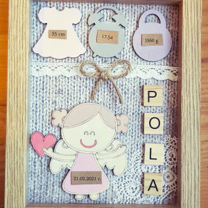 Metryczka gotowa pastelowa dla noworodka