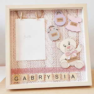 Metryczka gotowa pastelowa dla noworodka