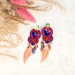 Kolczyki sutasz Atumn Leaves - fioletowe