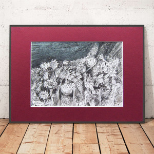 nowoczesny rysunek do domu, czarno biały obrazek ręcznie wykonany, minimalizm dekoracja na ścianę, biało czarna grafika do sypialni, mała grafika do salonu, oryginalny rysunek A4, szkic