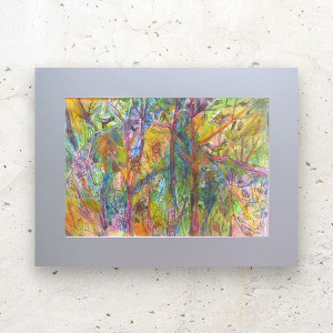 kolorowy obraz ręcznie malowany, nowoczesny rysunek do salonu, boho grafika na ścianę, oryginalny obrazek 30x40, unikatowa akwarela A3, ręcznie wykonany rysunek do domu