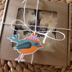 Zestaw upominkowy- śnieżynki- 4 sztuki w pudełko