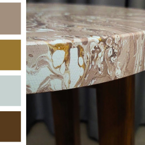 Ręcznie wykonany taboret z litego drewna sosnowego