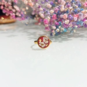 Pierścionek z kwiatem regulowany