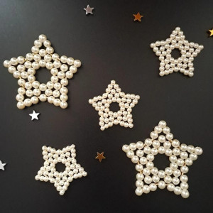 Ozdoby świąteczne - Zestaw białych gwiazdek choinkowych
