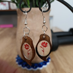 Kolczyki maki ręcznie malowane