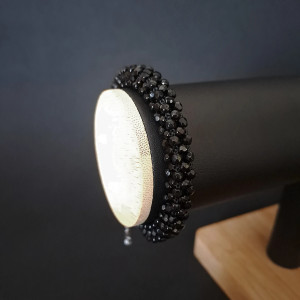 Czarna bransoletka z kryształków Firepolish