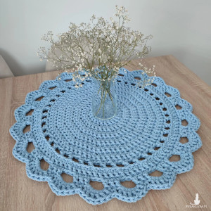 Podkładka ze sznurka szydełkowa okrągła 65cm