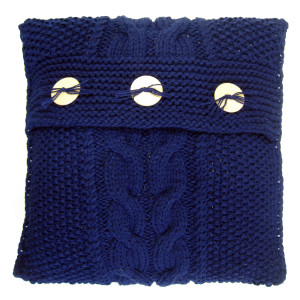 Poszewka dekoracyjna robiona na drutach