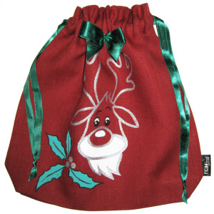 Świąteczny woreczek z reniferem