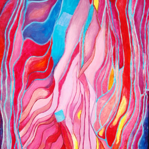 duży obraz ręcznie malowany kolorowy postimpresjonizm wibracja