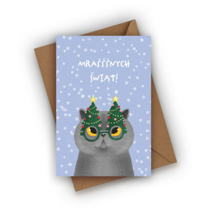 Kartka świąteczna- Mraśśśnych Świąt