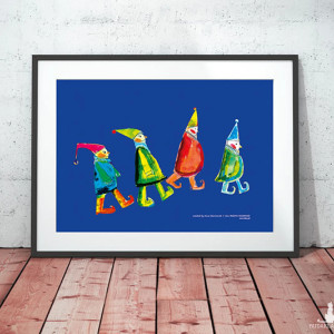 krasnale plakat A4, bajkowy obrazek do dziecięcego pokoju, krasnoludki plakat dla dzieci, dekoracja do pokoju chłopca, plakat do pokoju dziewczynki, fajne plakaty dla dzieci, obrazki z bajki